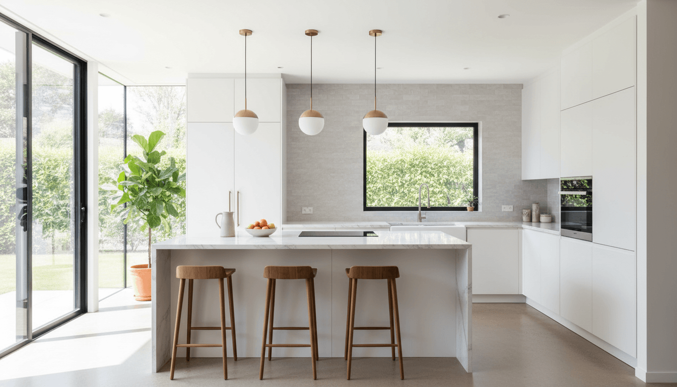Finished kitchen remodel with fresh cabinetry and a center island