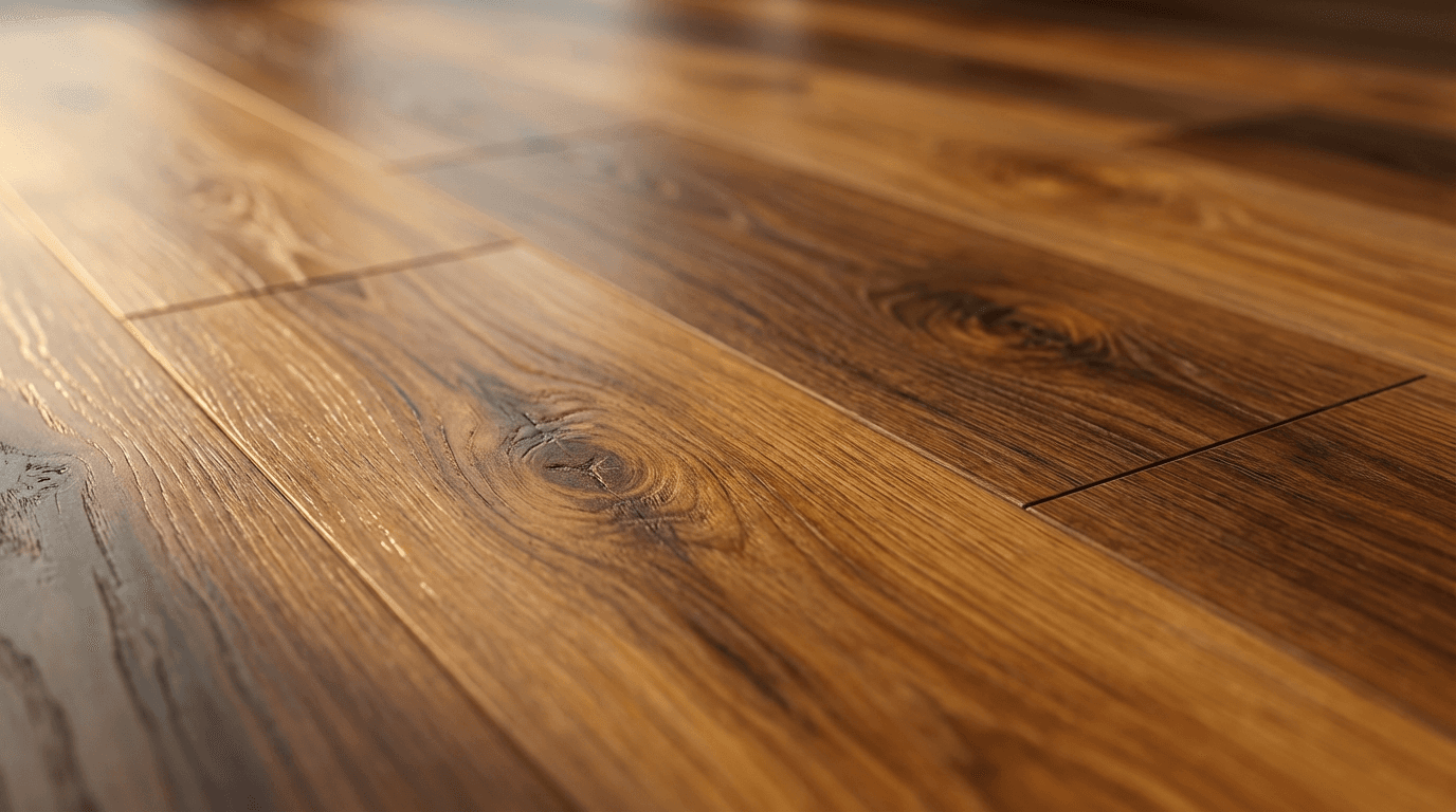 Luxury vinyl plank flooring in a modern bedroom